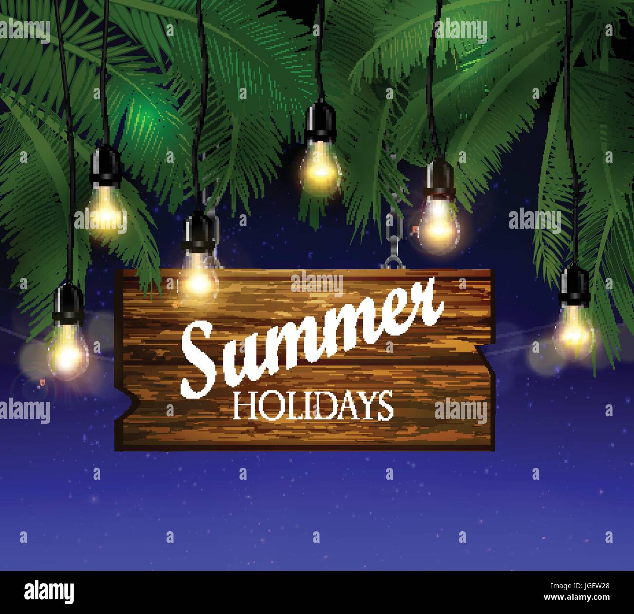 summer wooden sign on tropical beach background Stock Vector Image ...