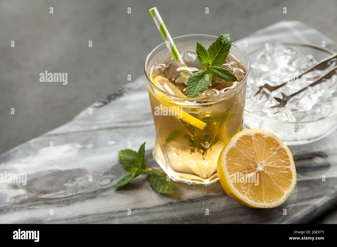 Elf Tea Ice tea with lemon and mint Stock Photo - Alamy
