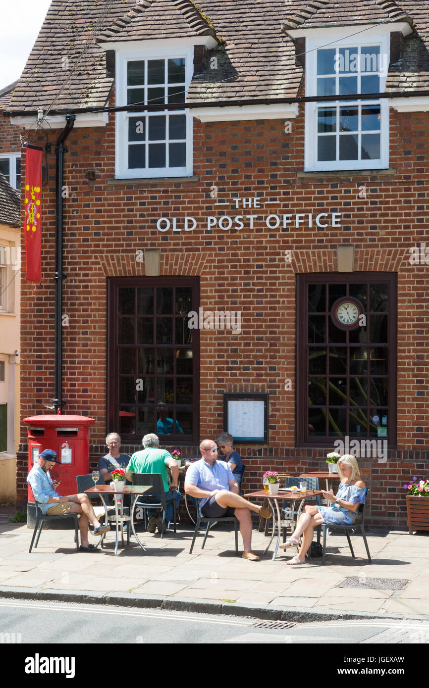 Old Post Office converted to a cafe restaurant; Wallingford Oxfordshire UK Stock Photo