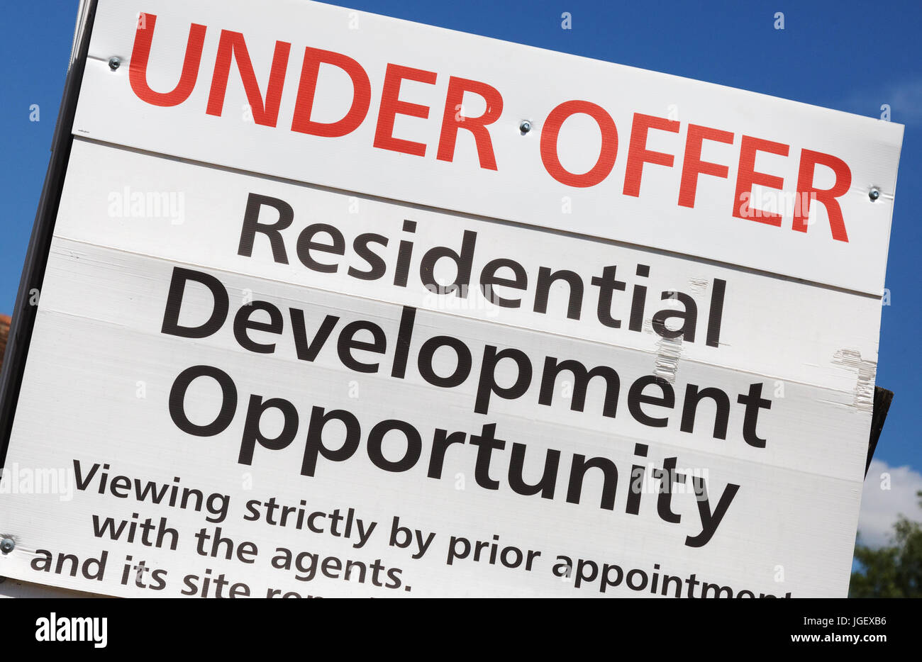 Residential Development opportunity sign, Oxfordshire England UK Stock Photo