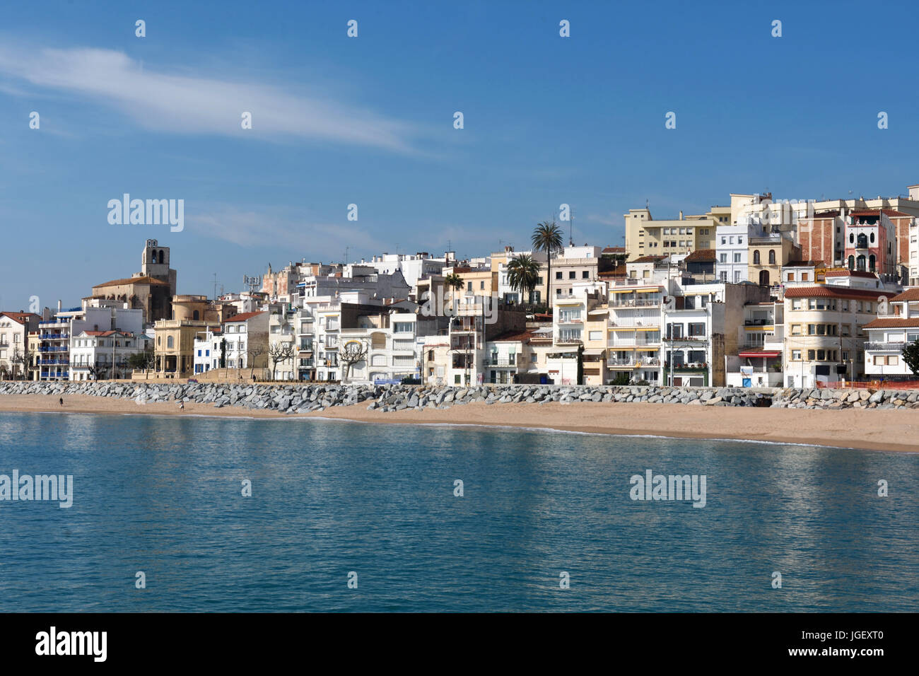 Village of Sant Pol de Mar in Barcelona province, Catalonia, Spain ...