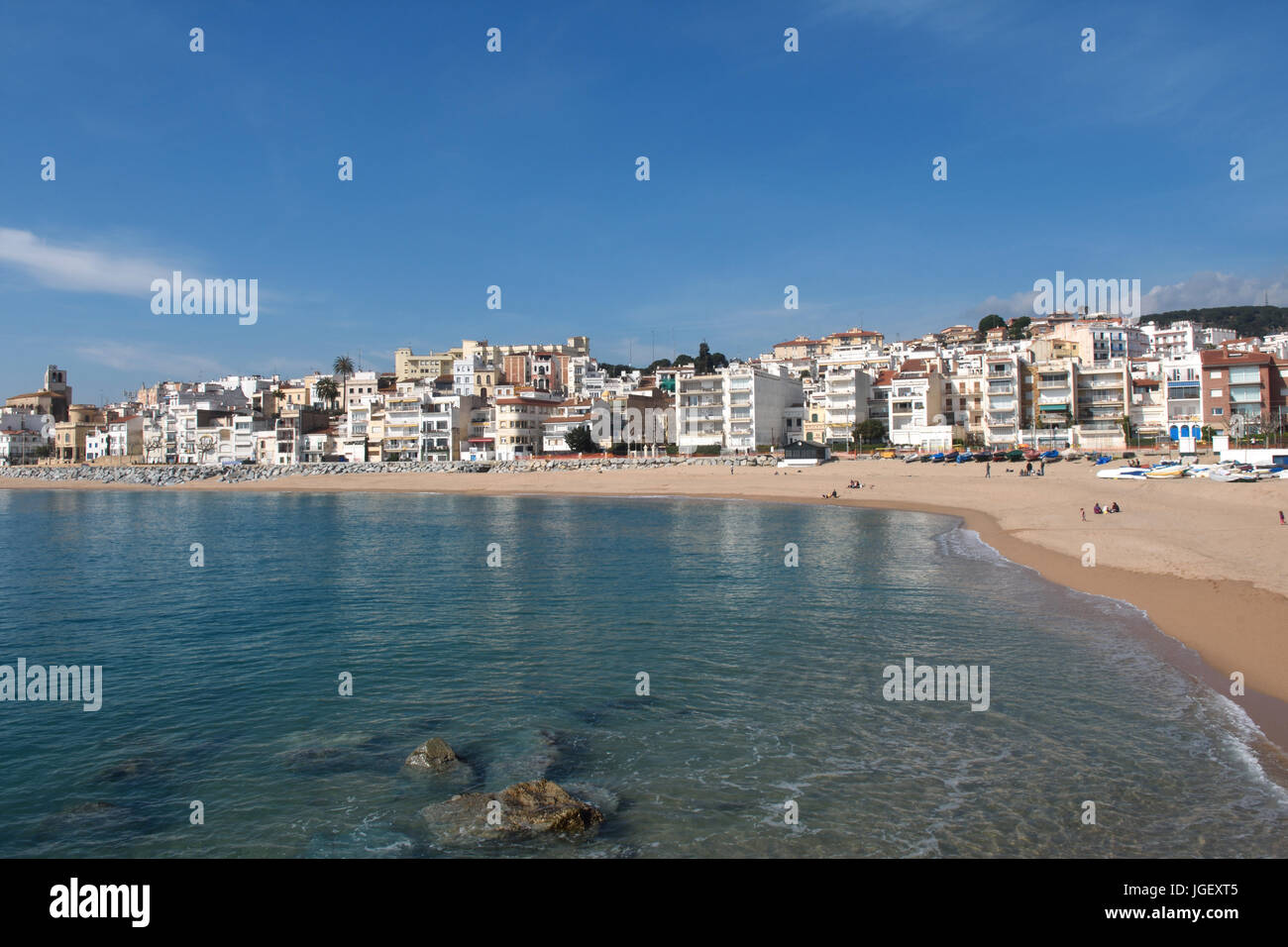 Village of Sant Pol de Mar in Barcelona province, Catalonia, Spain ...