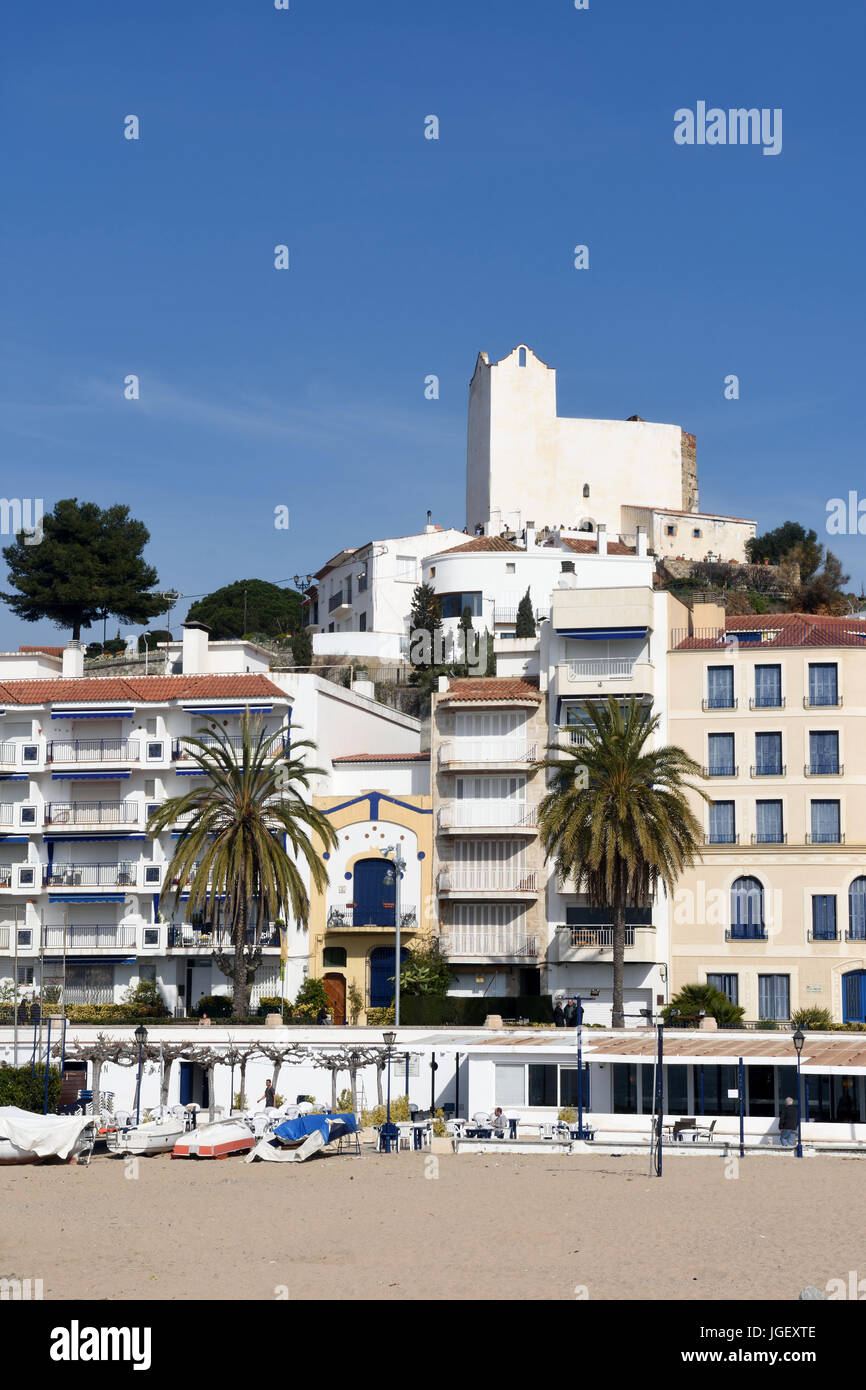 Village of Sant Pol de Mar in Barcelona province, Catalonia, Spain ...