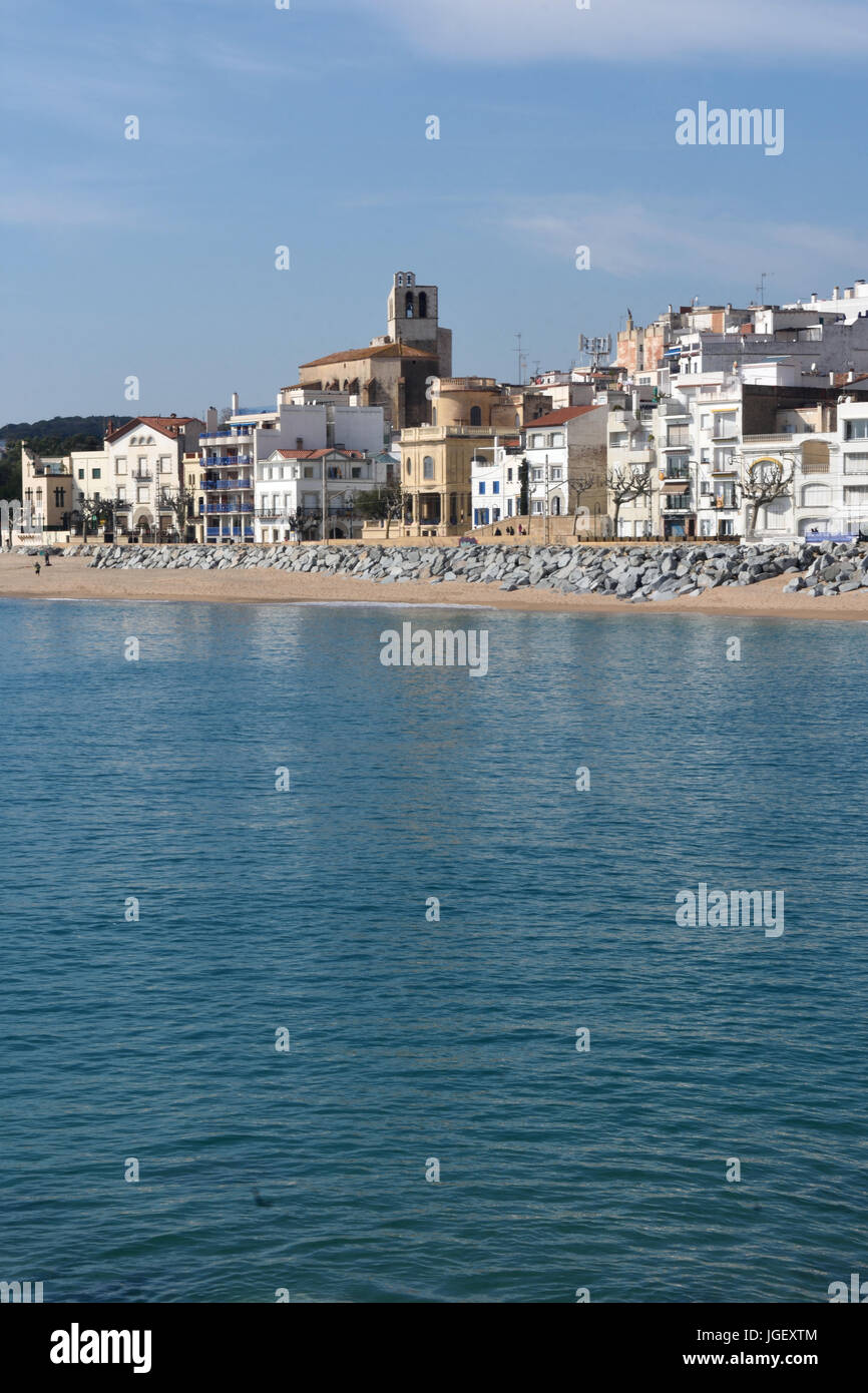 Village of Sant Pol de Mar in Barcelona province, Catalonia, Spain ...