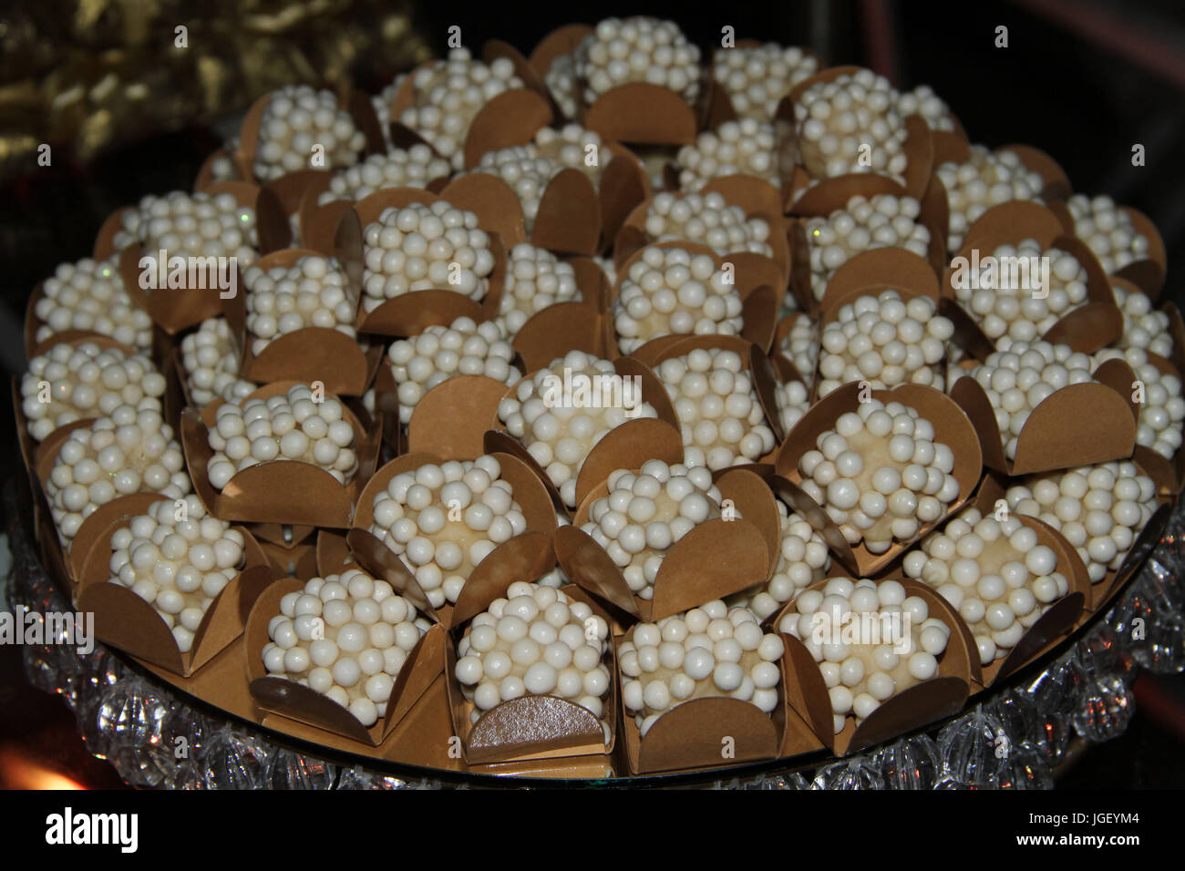 Sweets, White chocolate, marriage, party,2016, Merces, Minas Gerais, Brazil. Stock Photo