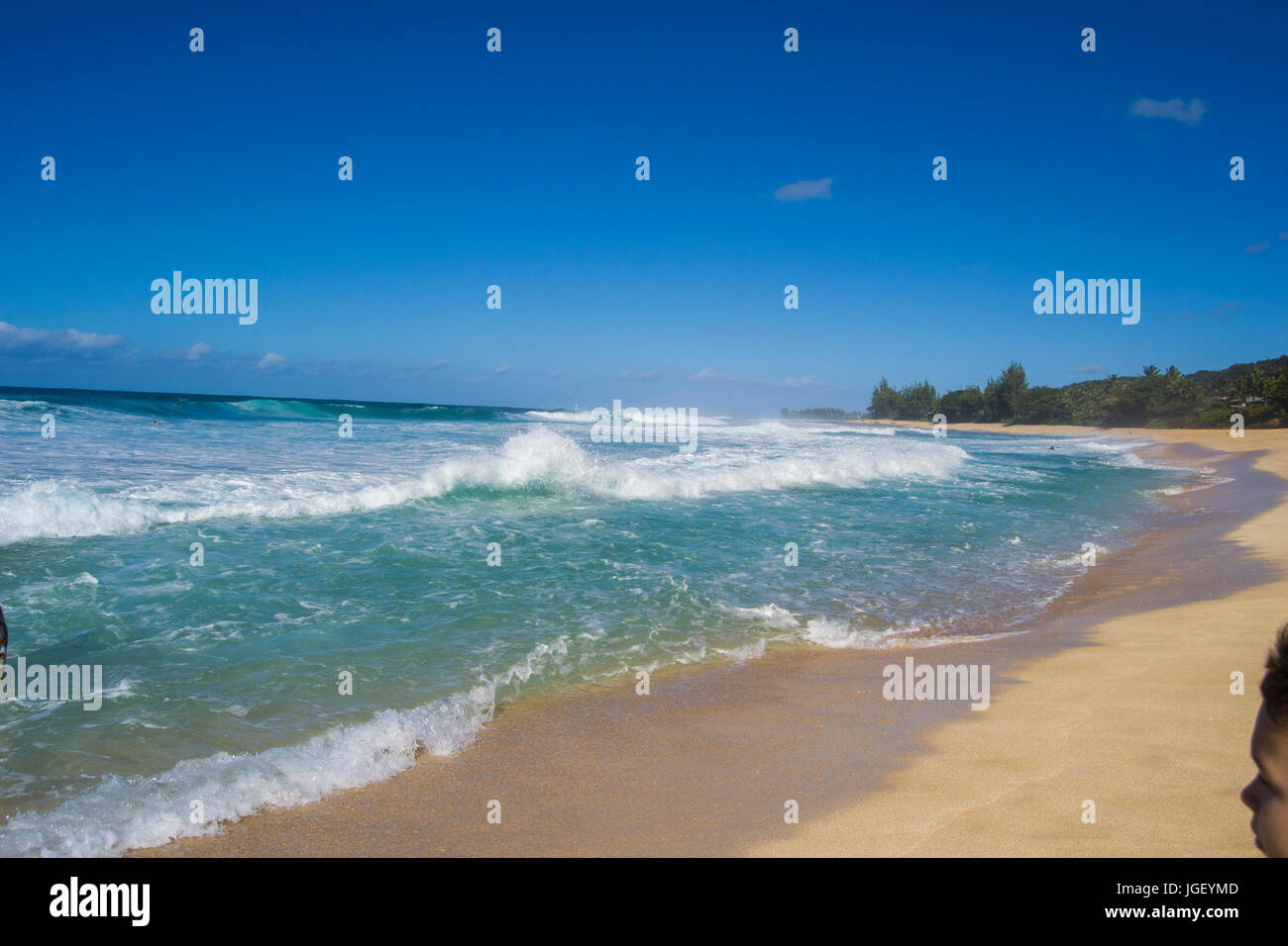 View of the Ocean in Hawaii Stock Photo