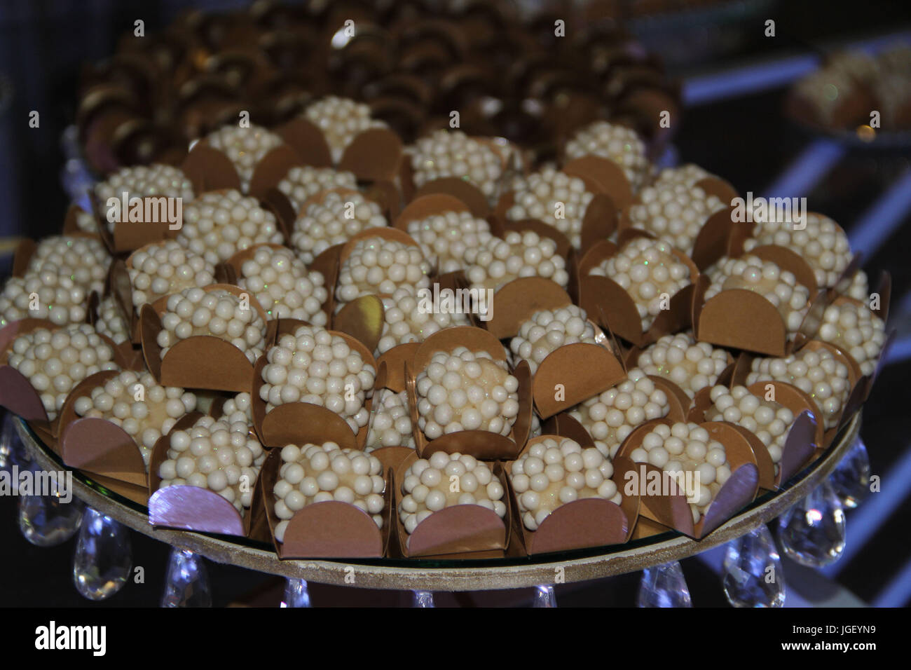 Sweets, White chocolate, marriage, party, 2016, Merces, Minas Gerais, Brazil. Stock Photo