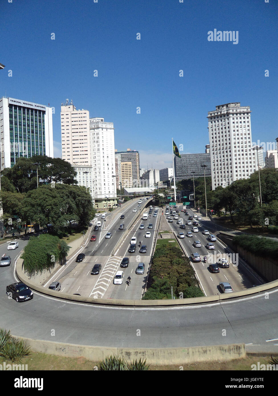 Anhangabaú Valley, 2011, Capital, Center, São Paulo, Brazil. Stock Photo