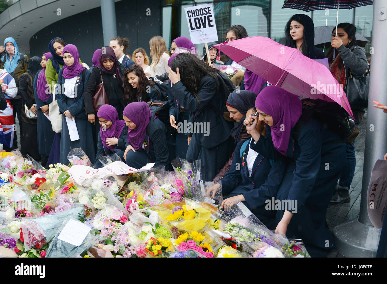 Muslim School Children Lay Floral Tributes At Potters Fields Park, For ...