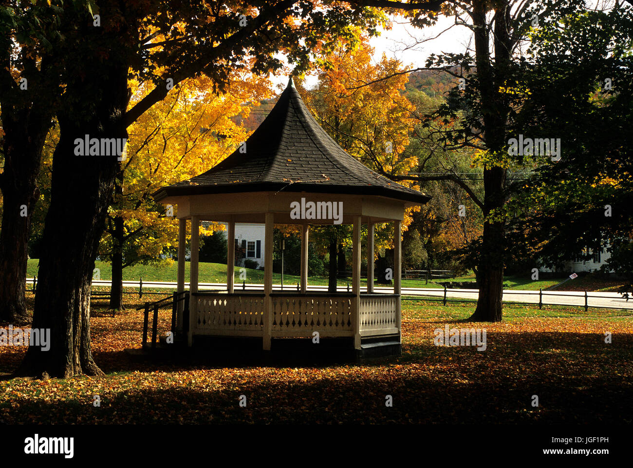 The town common and bandstand Wallingford, Vermont, USA Stock Photo