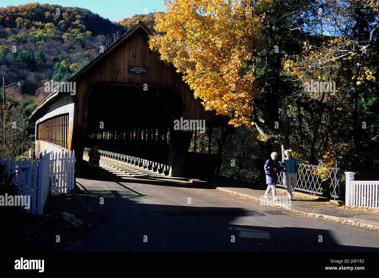 The Middle Bridge in Woodstock, VT (1869), USA Stock Photo - Alamy