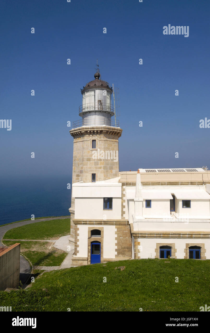 Basque Lighthouse Lighthouse at Cape Machichaco, Biscay, Basque Country, Spain Stock ...