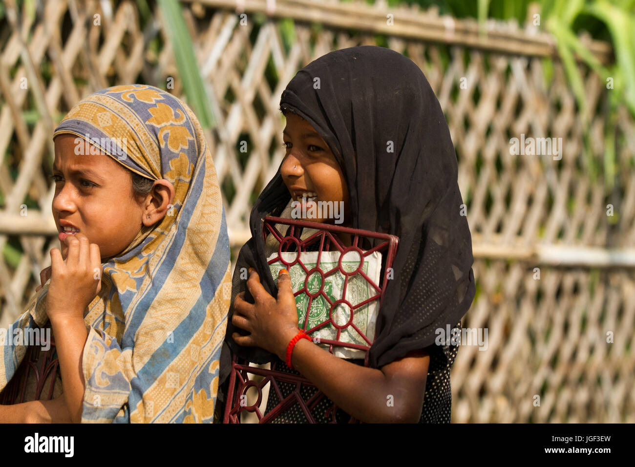 Students of Maktab (morning islamic school) at the Saint Martin's Island. Teknaf, Cox's Bazaar, Bangladesh. Stock Photo