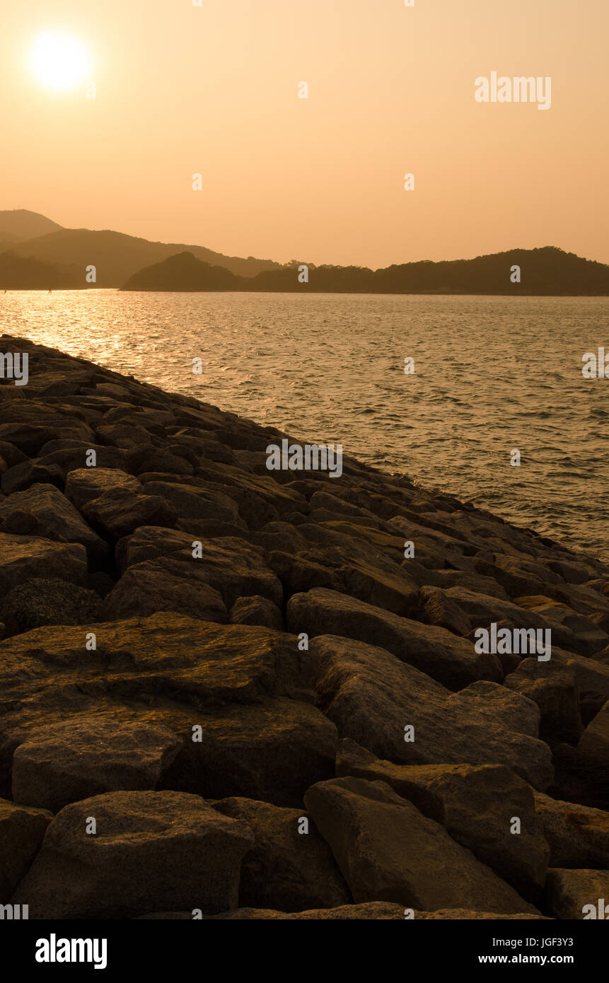 Sunset in Hong Kong Stock Photo - Alamy