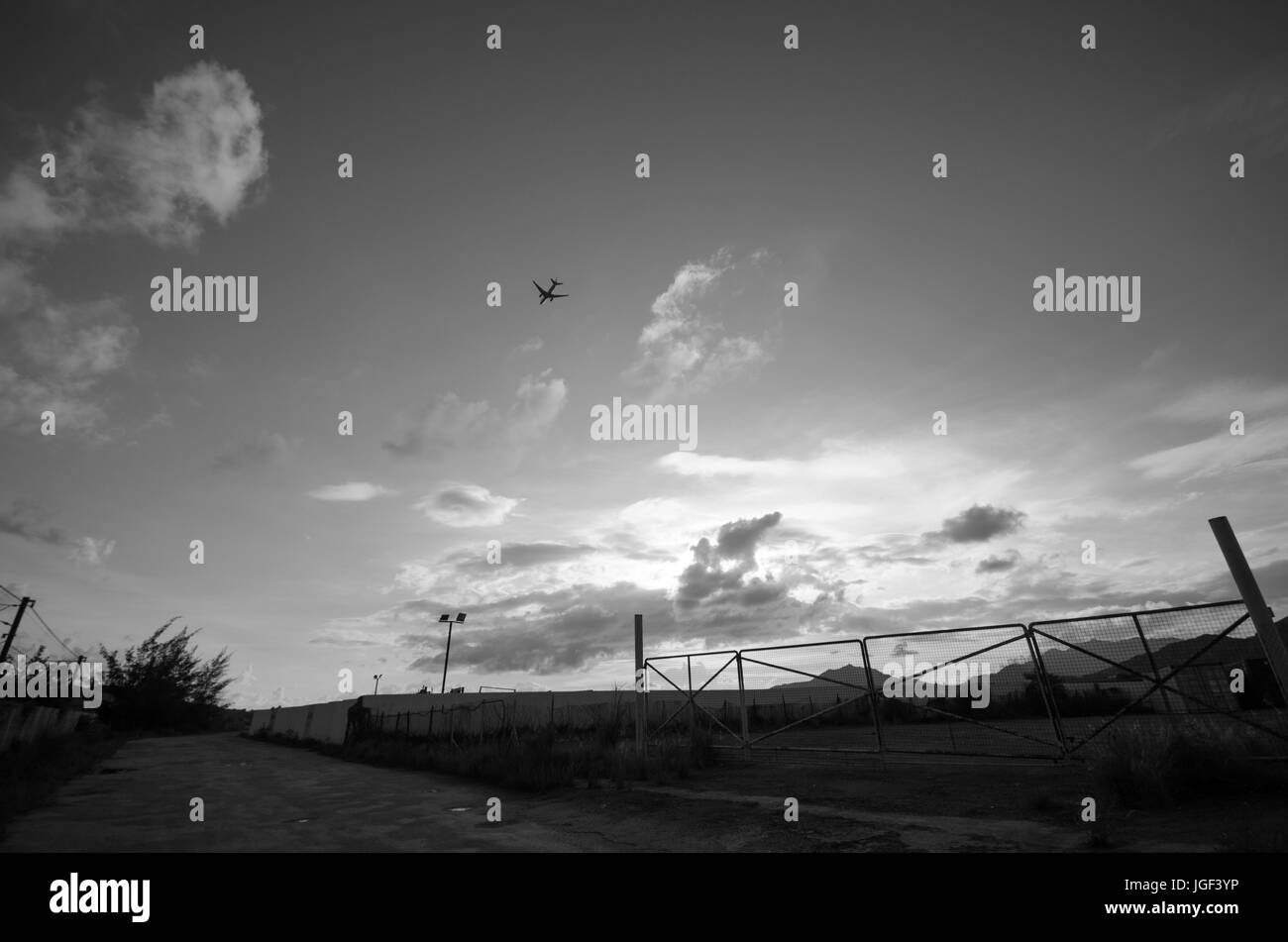 Black White Sunset Stock Photo Alamy