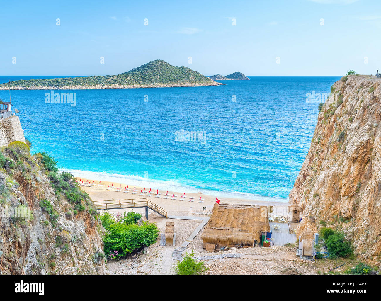 Kaputas beach is one of the most beloved beaches in turkish riviera, Kalkan, Turkey Stock Photo