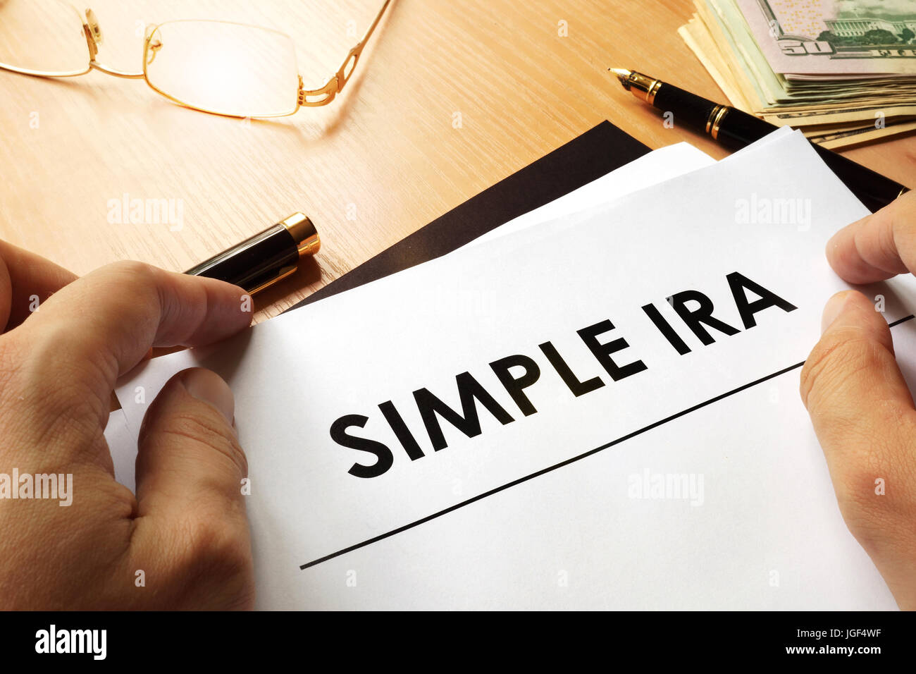 SIMPLE IRA (Savings Incentive Match Plan for Employees) concept. Stock Photo