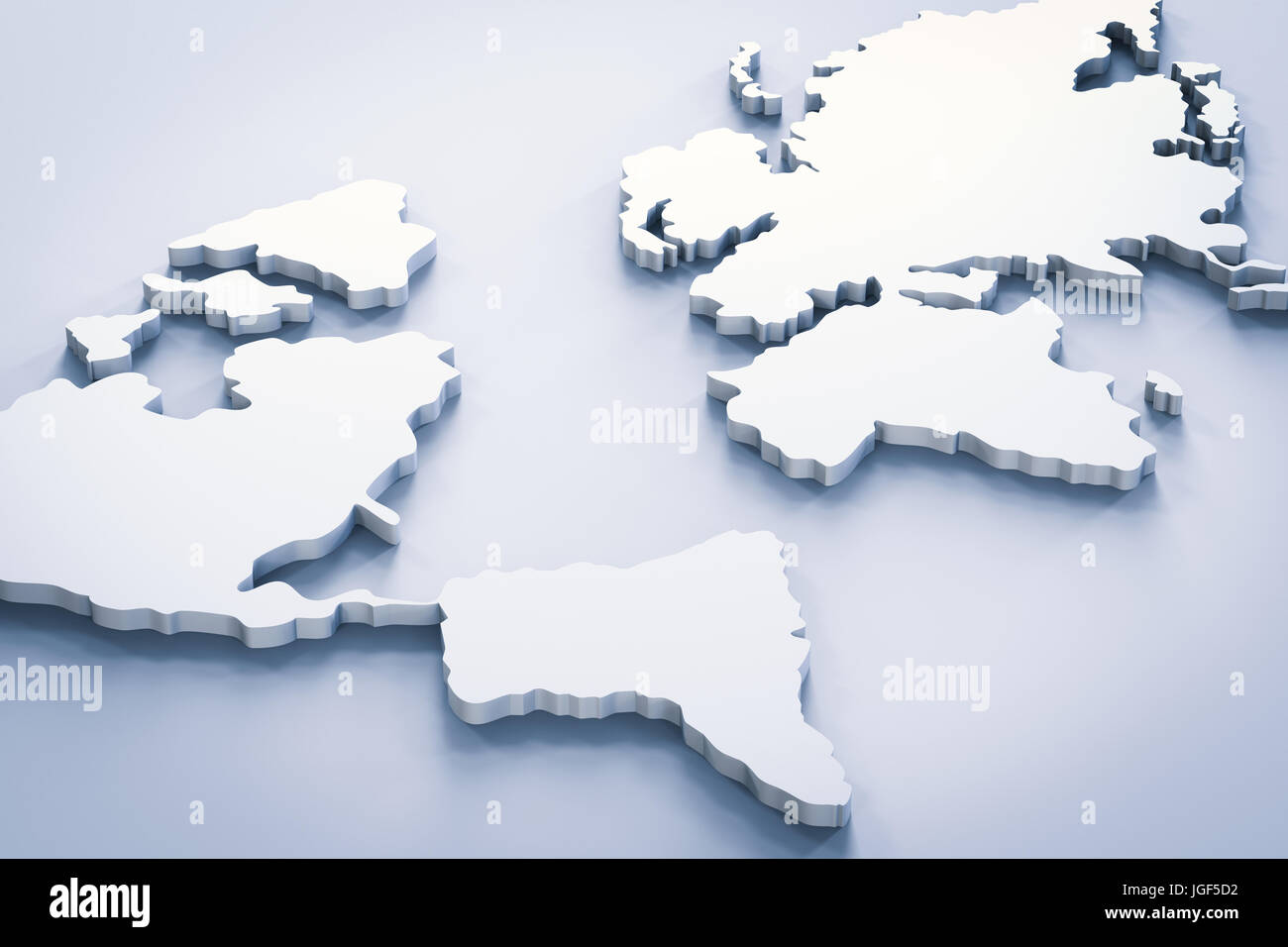 3d rendering white world map Stock Photo - Alamy