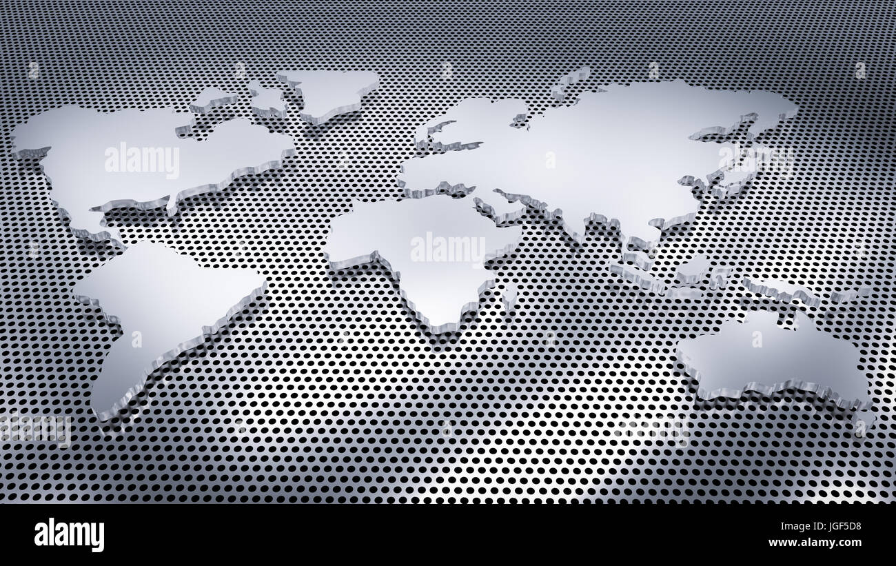 3d rendering white world map Stock Photo - Alamy