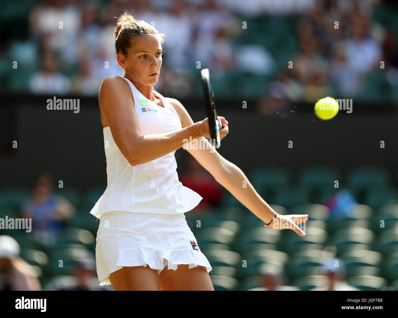 Karolína Pliskova in action against Magdalena Rybarikova on day four of