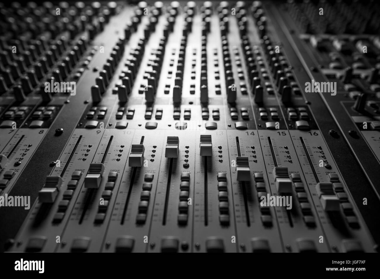 Sound music mixer control panel and light scene Stock Photo Alamy