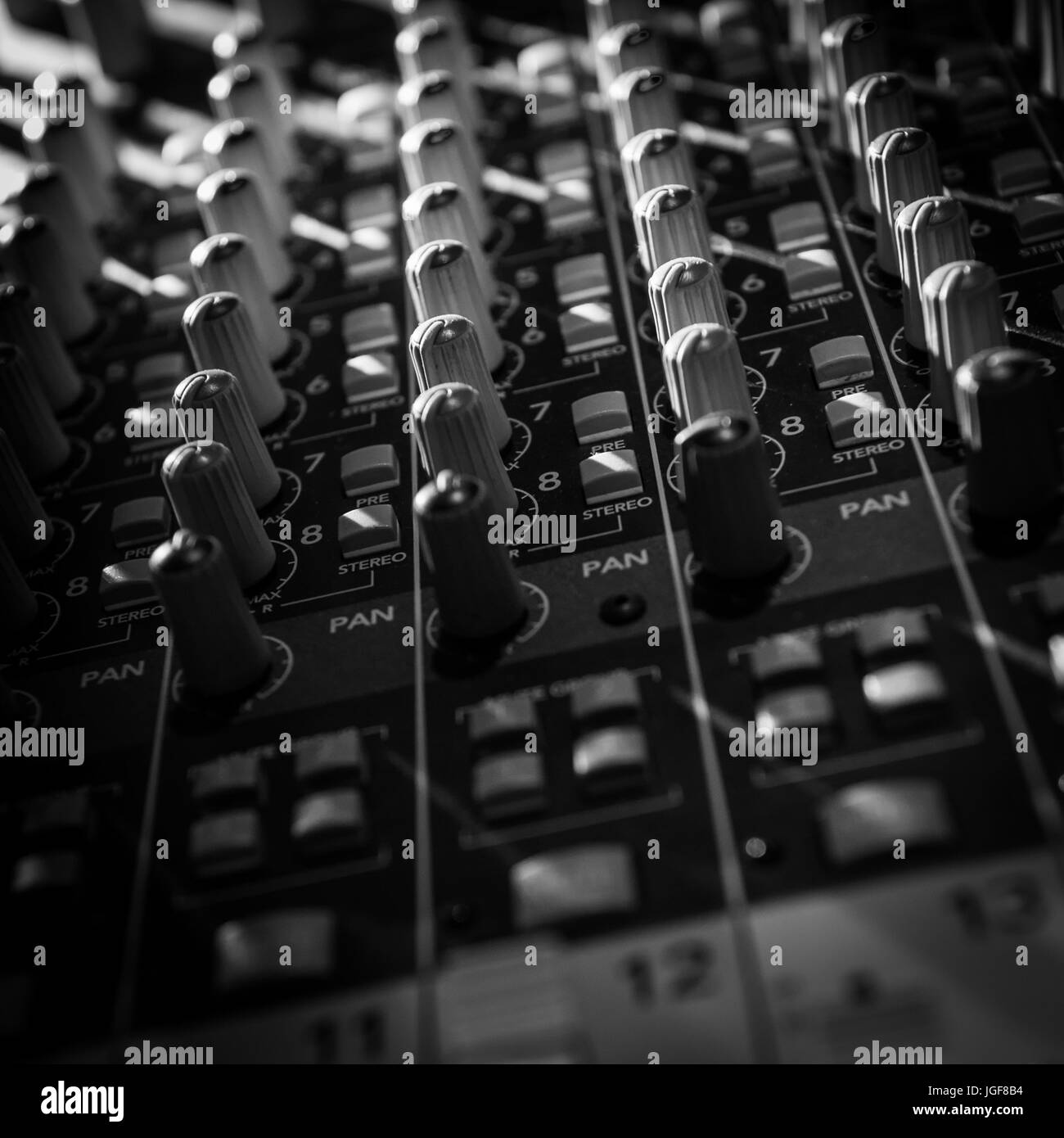 Sound music mixer control panel and light scene Stock Photo Alamy