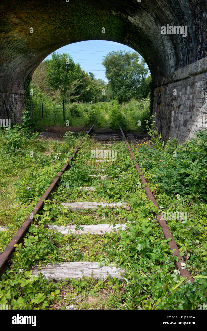 Portishead Railway line from Bristol, this section from Pill to Portishead, decommissioned in 1981, is scheduled to be reopened. Stock Photo