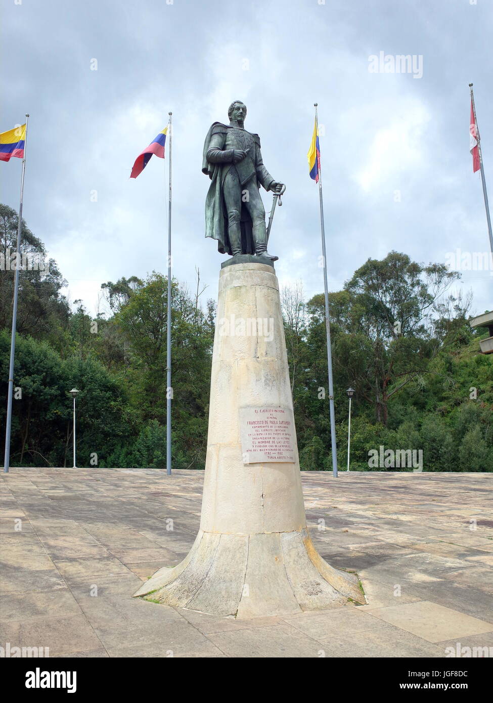 19TH JUNE 2017, TUNJA, COLOMBIA The statue of Francisco de Paula