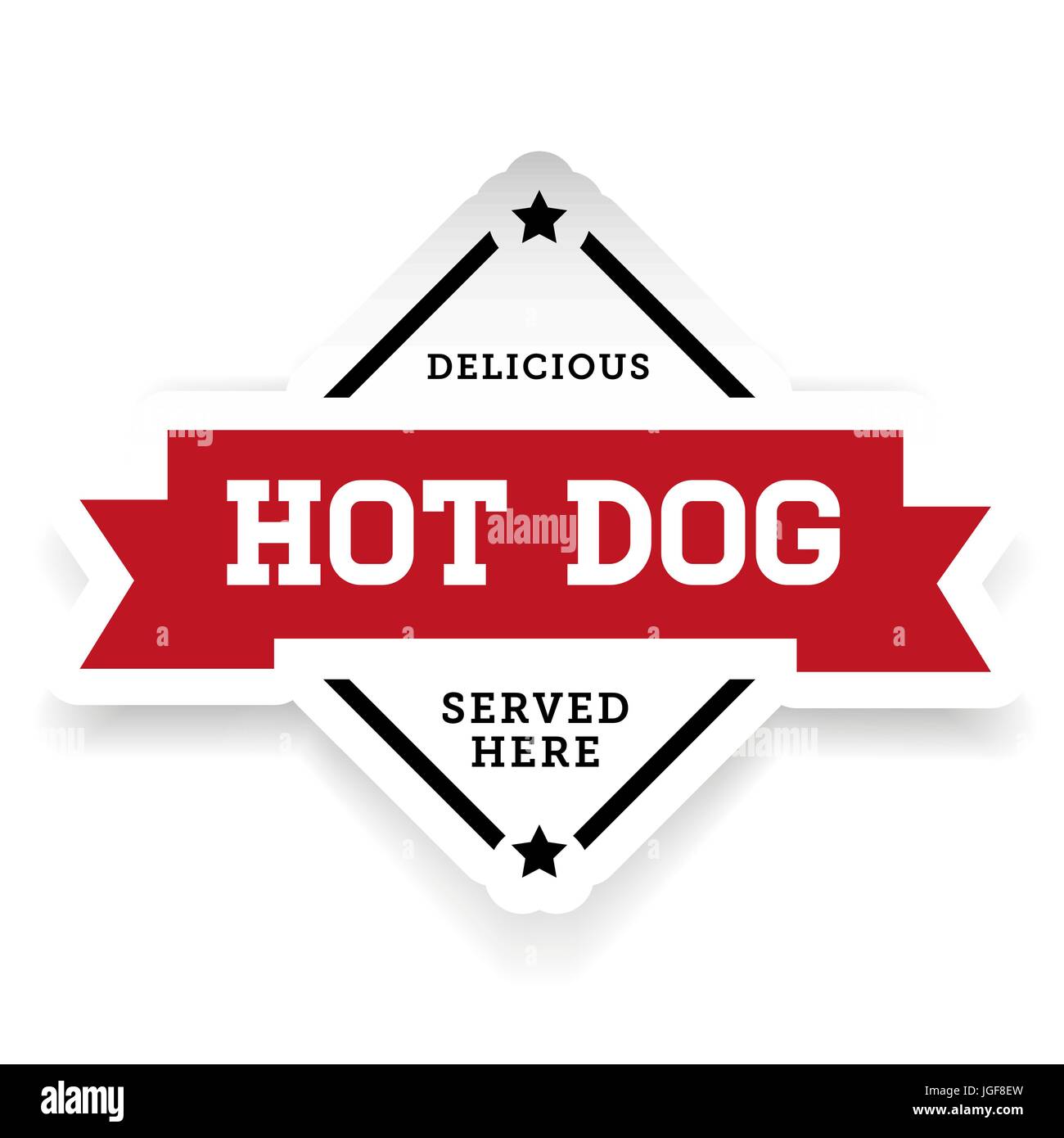 Hot Dog vintage stamp sticker Stock Vector