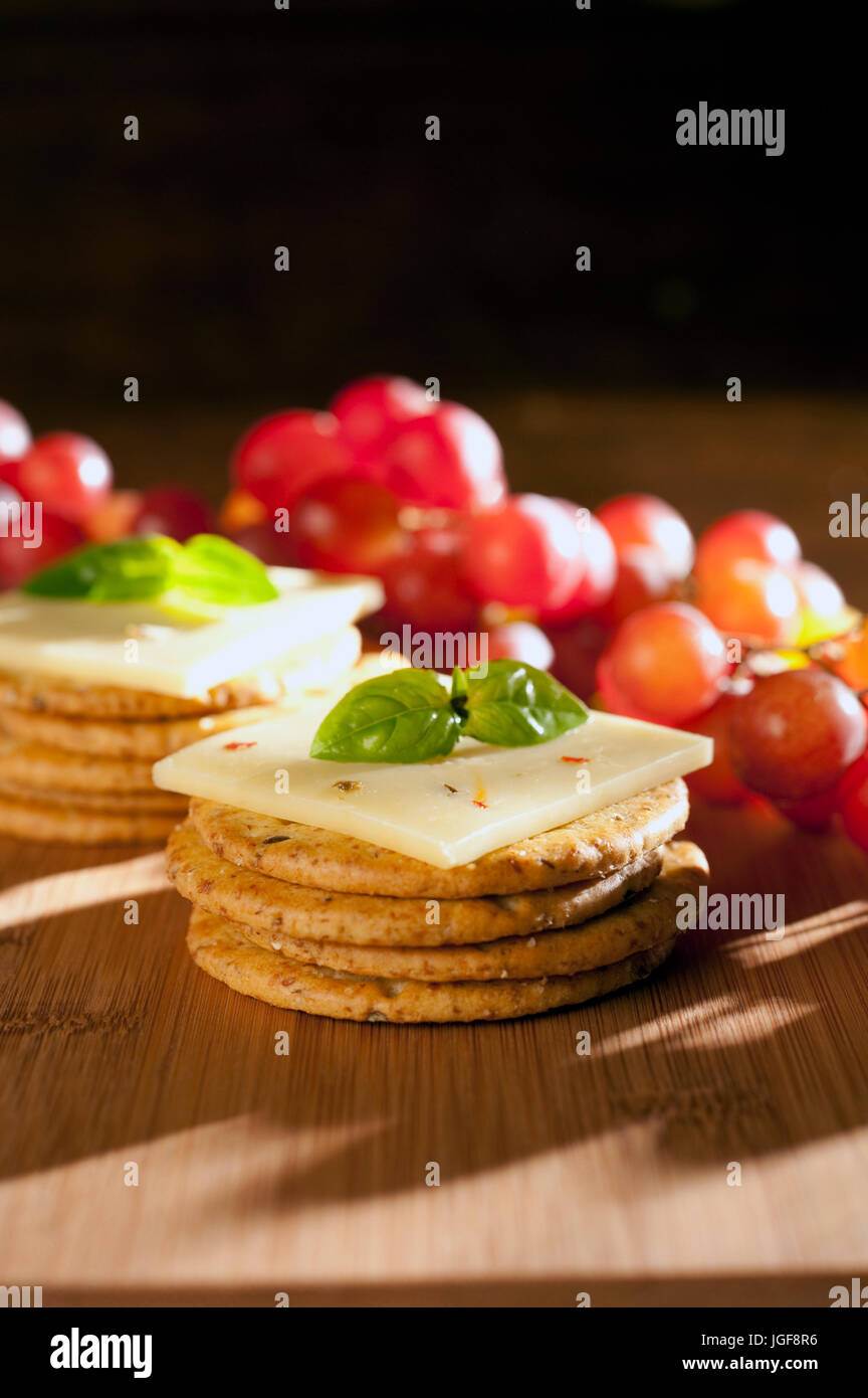 Pepper Jack cheese and crackers Stock Photo Alamy