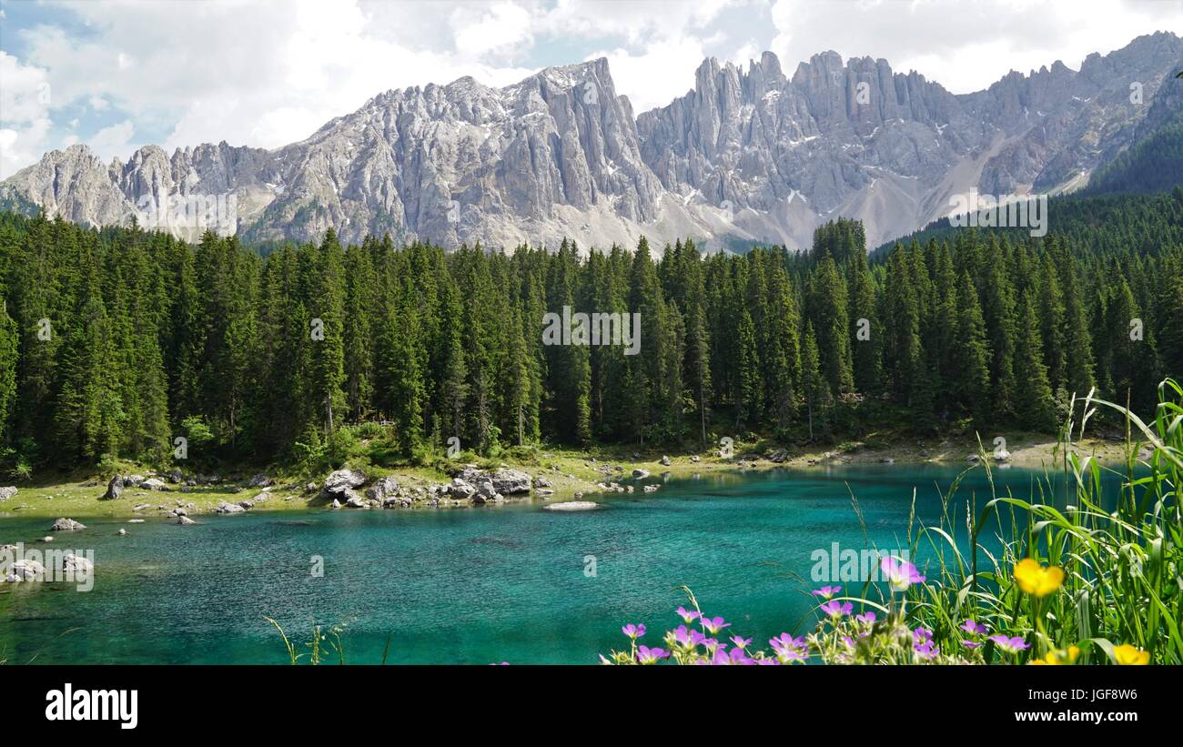 Lago di Carezza, Italy Stock Photo