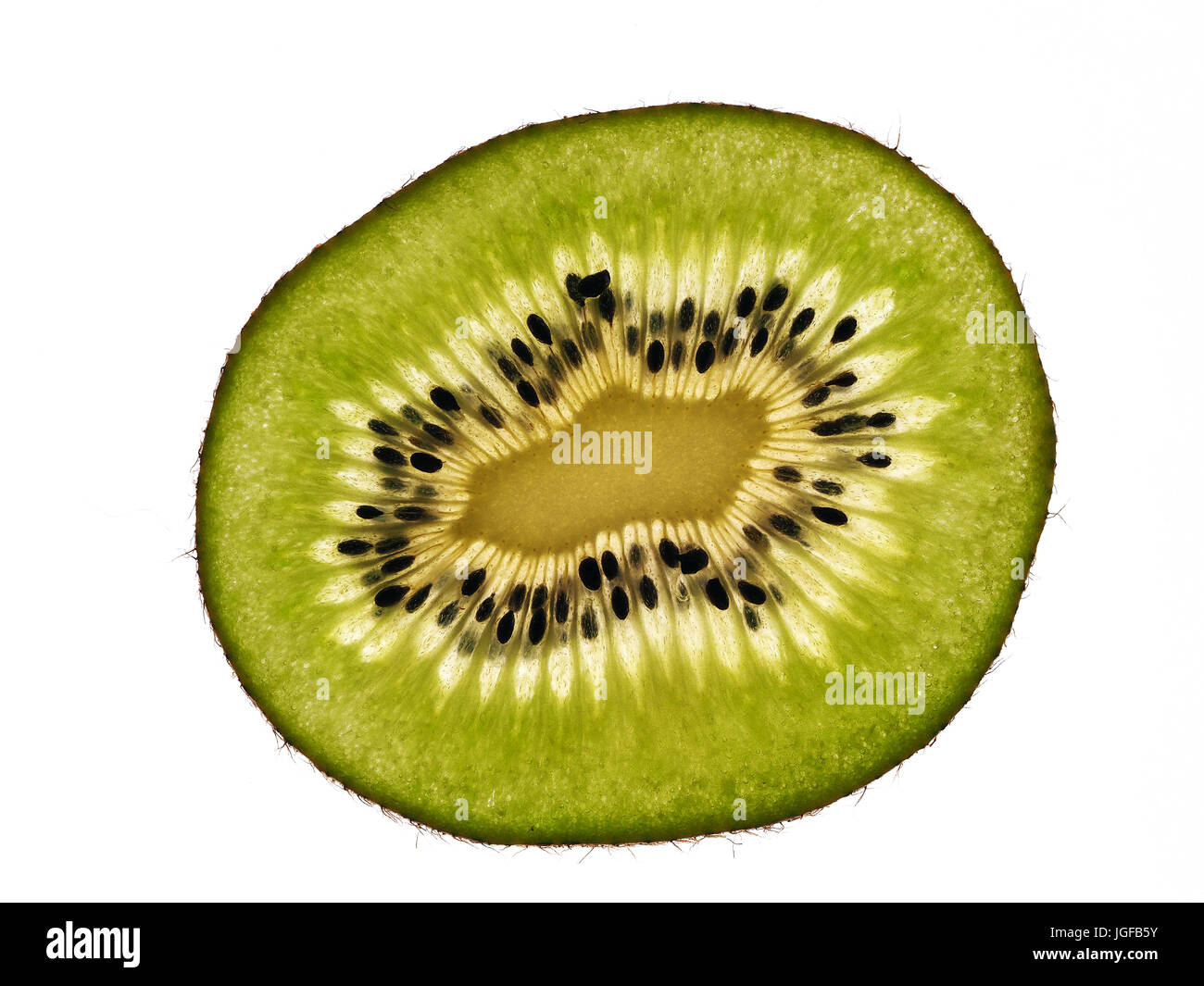 Kiwi slices on the white background Stock Photo