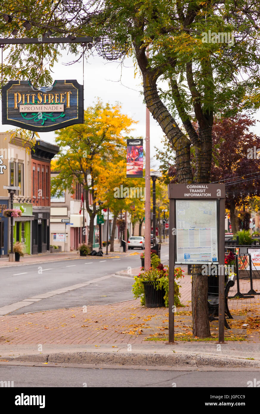 Downtown Cornwall along Pitt Street in Cornwall, Ontario, Canada Stock