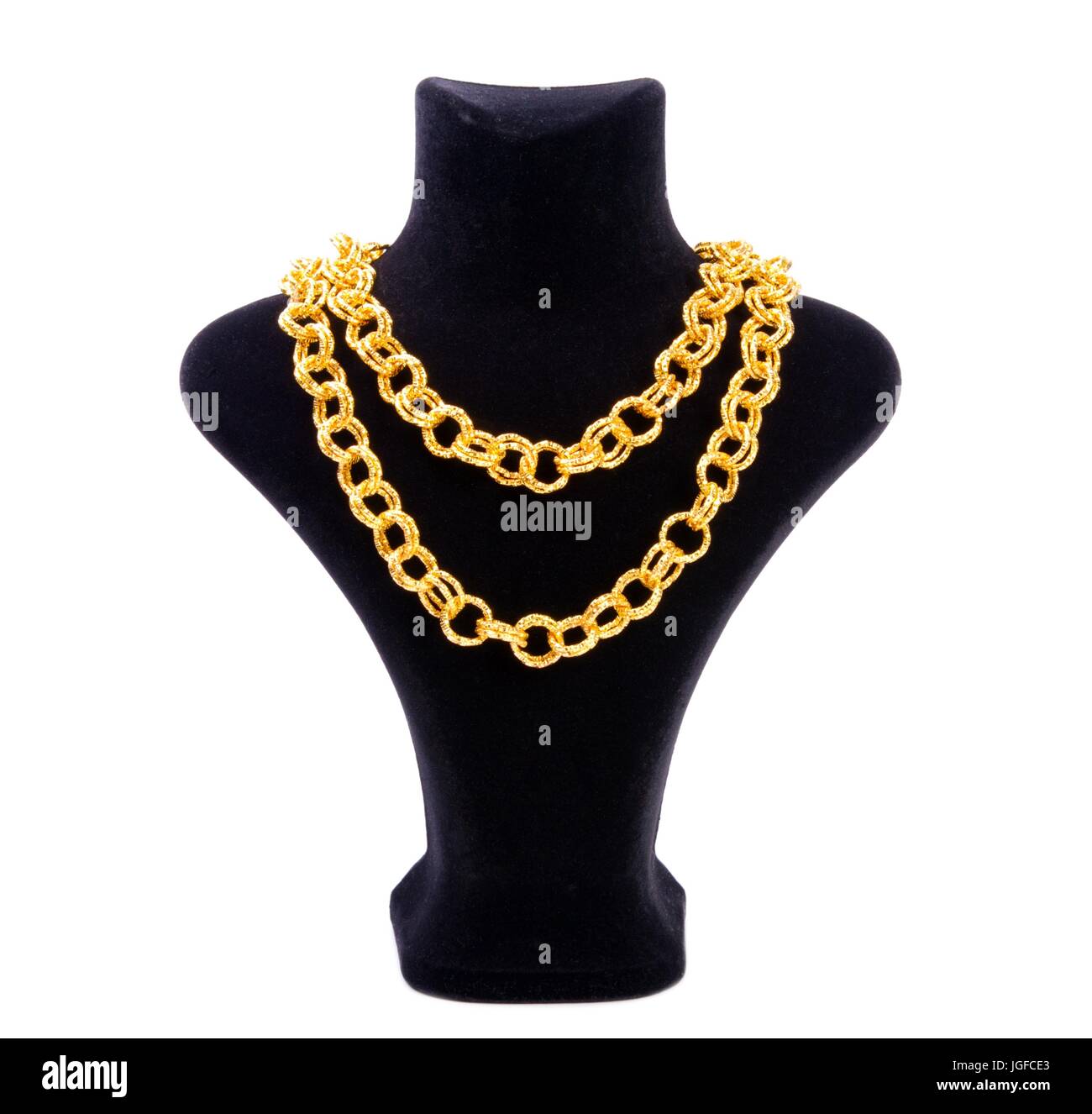 Golden necklace chain Stock Photo Alamy