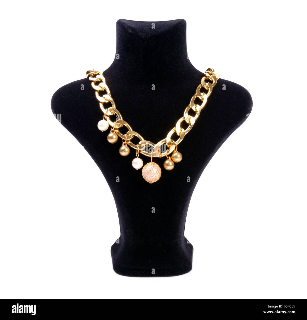 Golden necklace chain Stock Photo Alamy