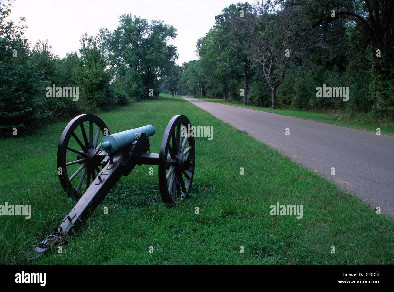 Battlefield Tour Road, Shiloh National Military Park, Tennessee Stock Photo