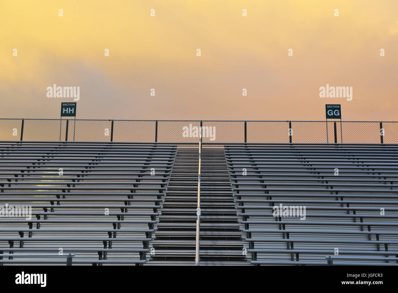 Image of empty stands in a stadium Stock Photo