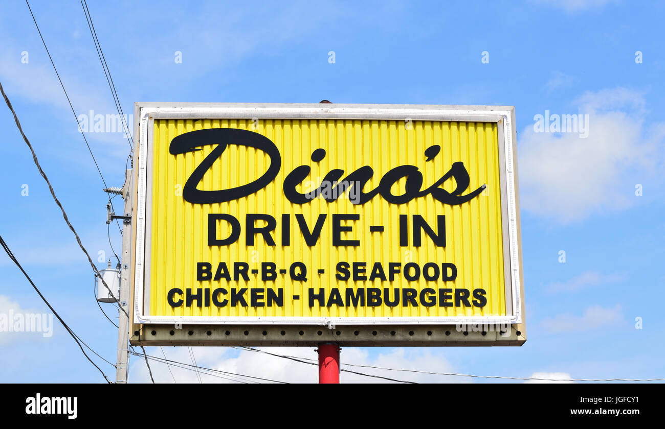 Dino's Drive In Sign in Winter Haven, FL Stock Photo