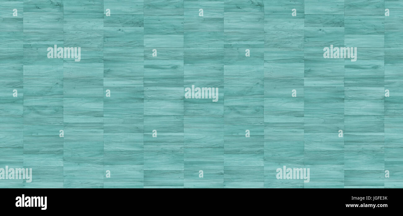 Turquoise washed wooden parquet texture Stock Photo
