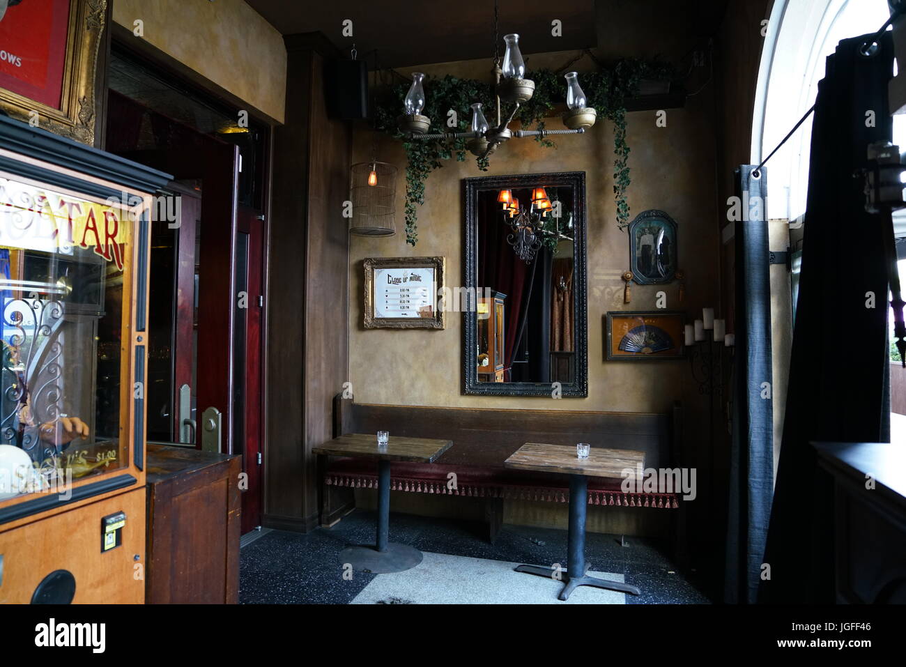 Old Furniture in a restaurant / Bar in Hollywood Stock Photo