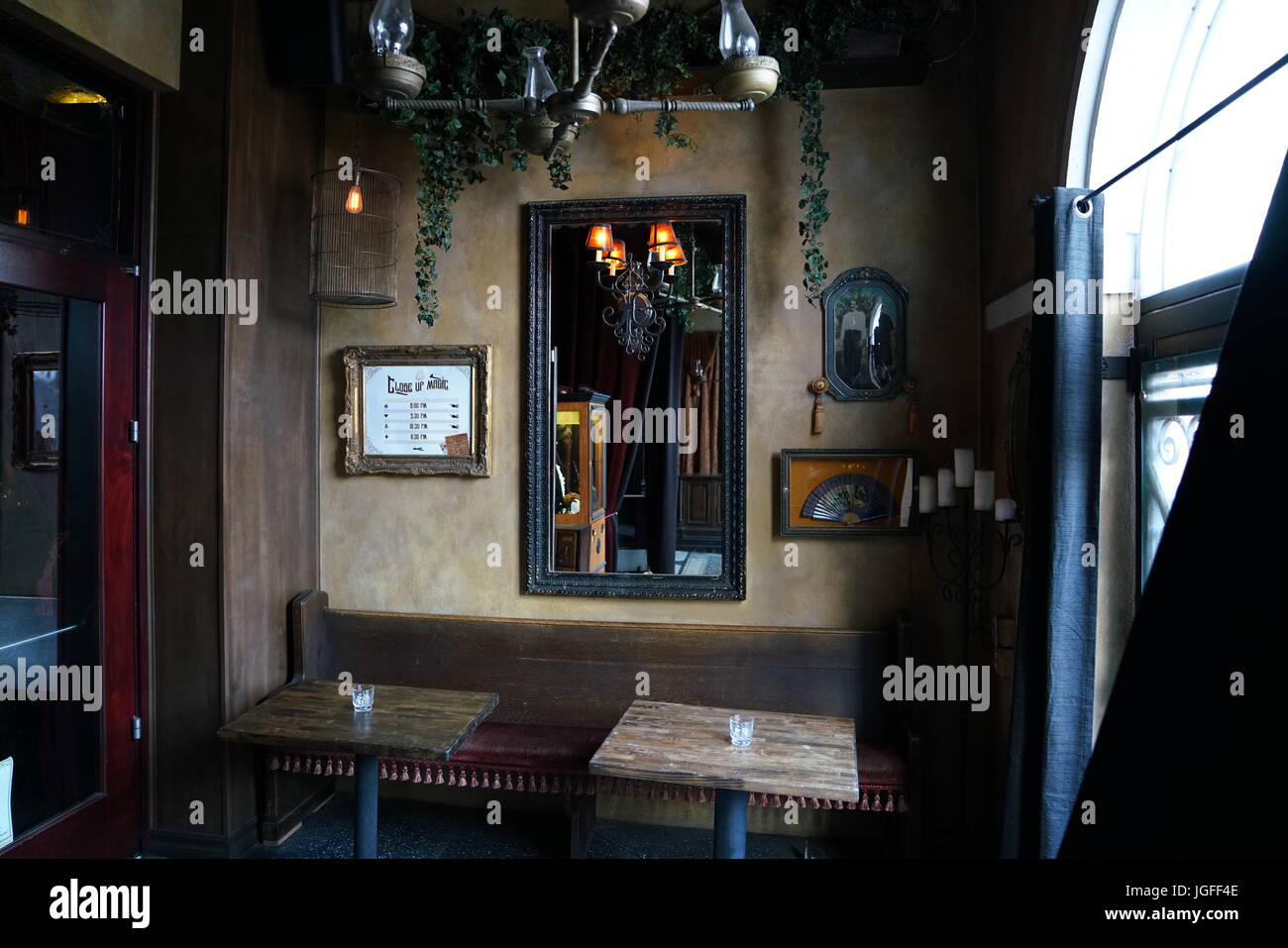 Old Furniture in a restaurant / Bar in Hollywood Stock Photo