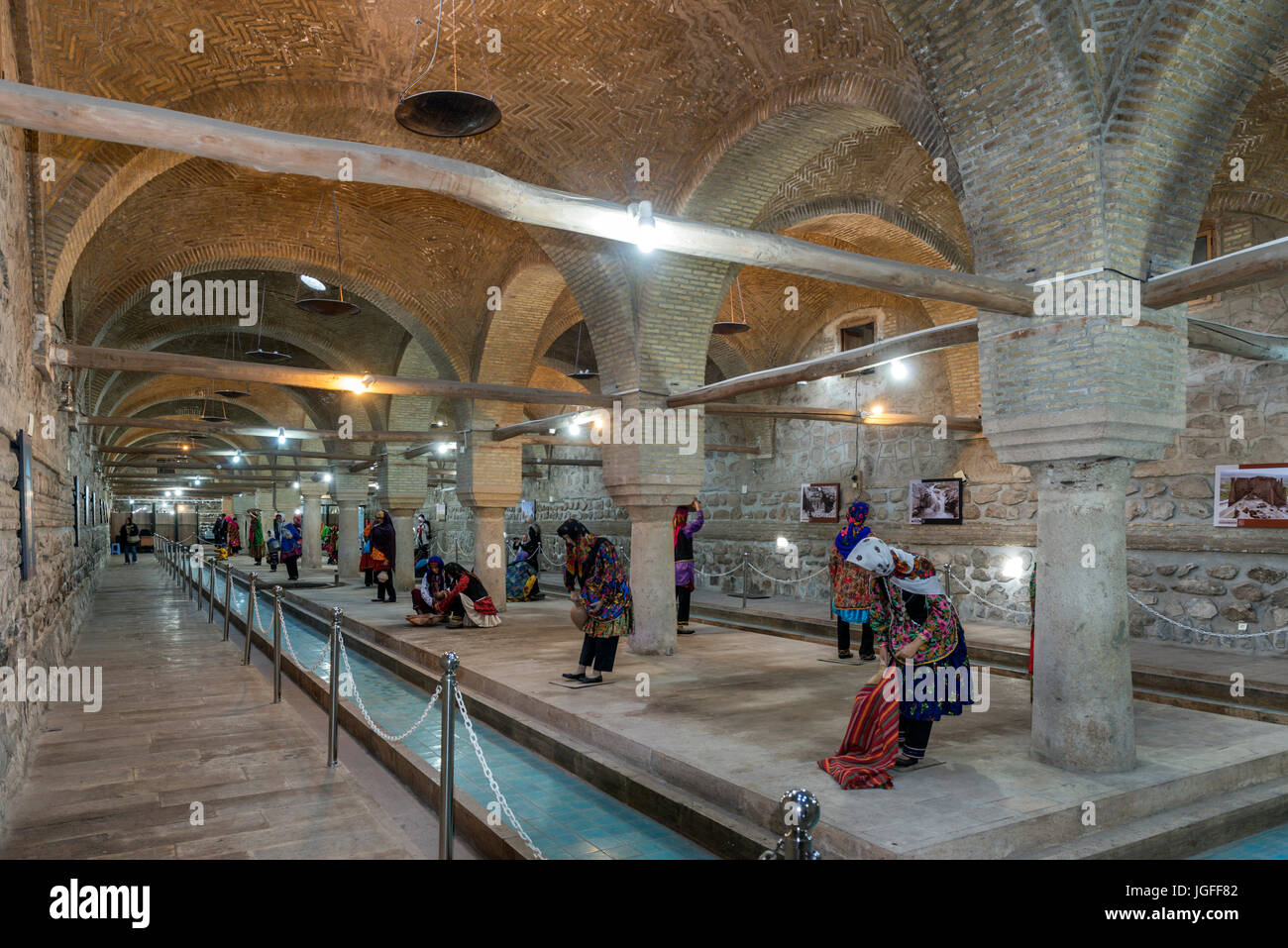 Rakhtshooi Khaneh , Old Laundry Building with mock-up women, Zencan, Iran Stock Photo