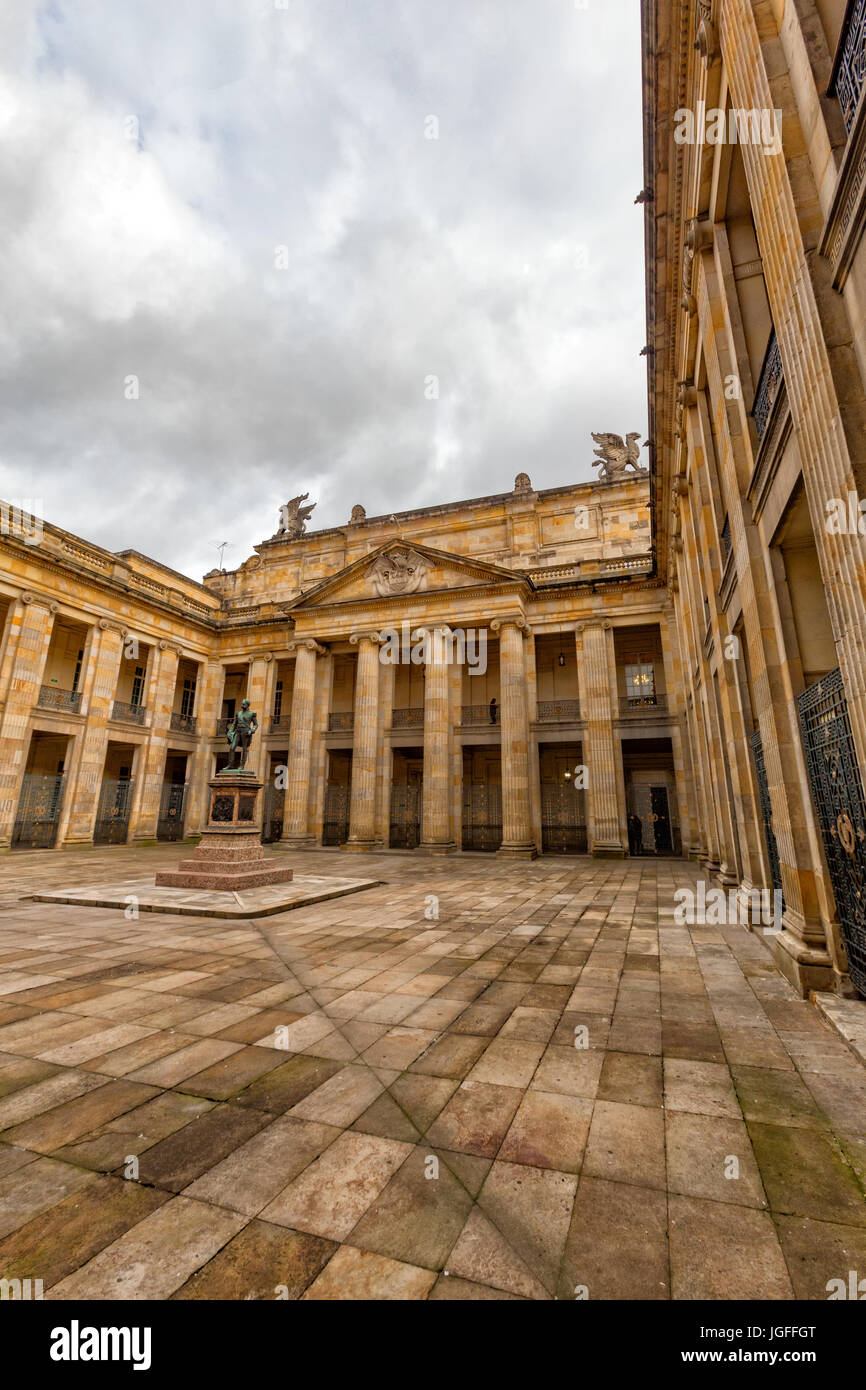 Portrait Side view of the Capitolio Nacional in Bogota, Colombia. Stock Photo