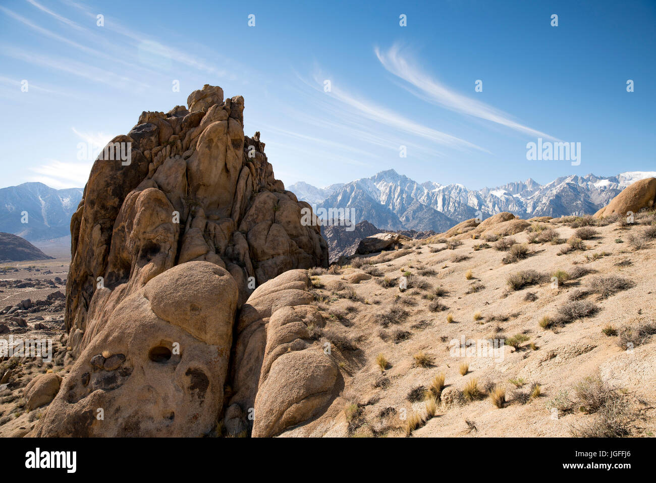 Rock formation in desert landscape Stock Photo