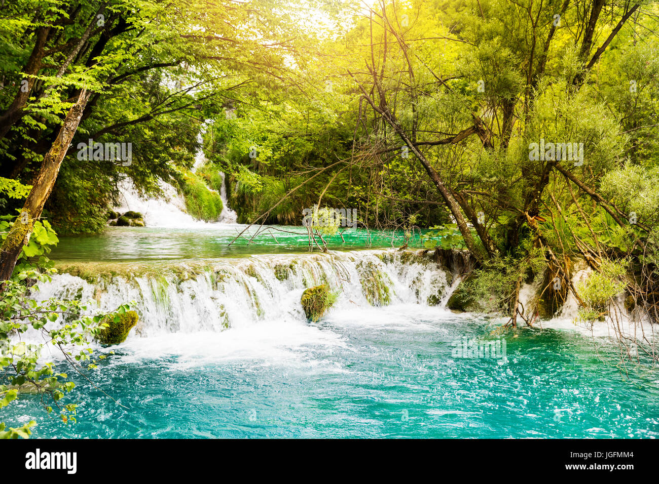 unesco world heritage - waterfalls in Plitvice lakes national park Stock Photo
