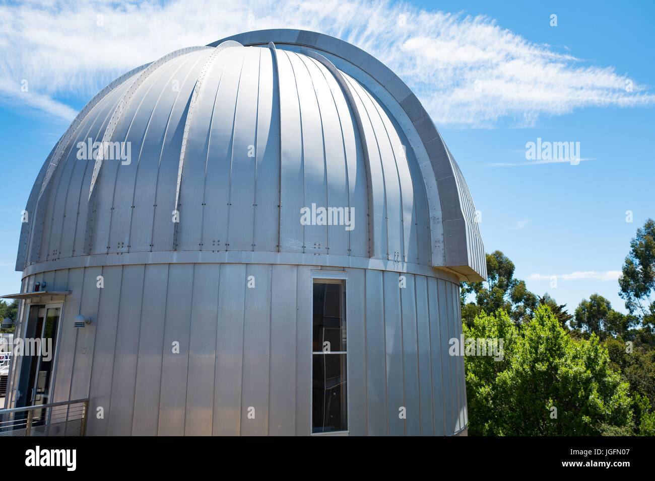 Dome of an observatory on a sunny day at the Chabot Space and Science Center, a science museum and observatory in Oakland, California, June 15, 2017. Stock Photo