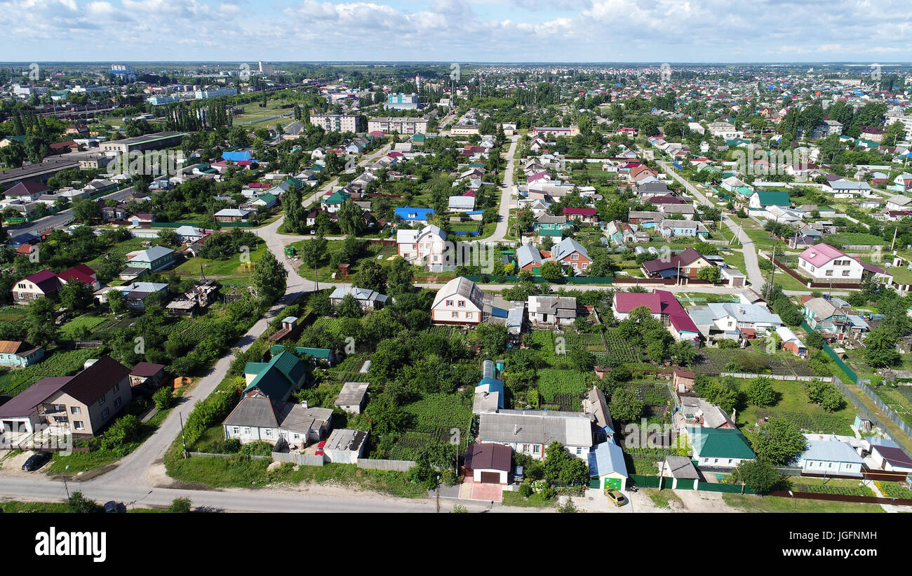 Top view of Gruazy town in Lipetsk oblast in Russia Stock Photo