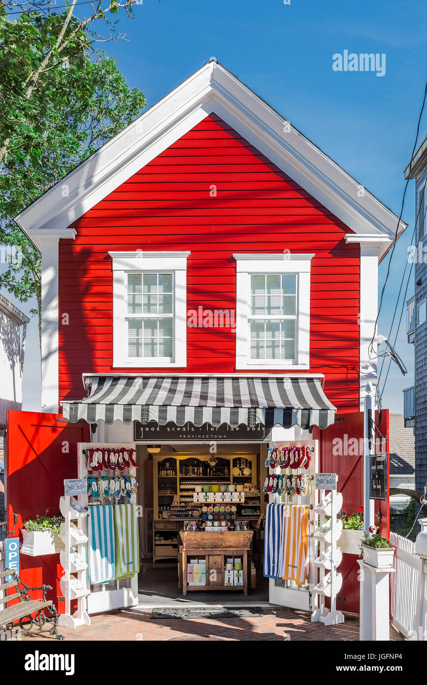 Charming shop along Commercial Street, Provincetown, Cape Cod, Massachusetts, USA. Stock Photo