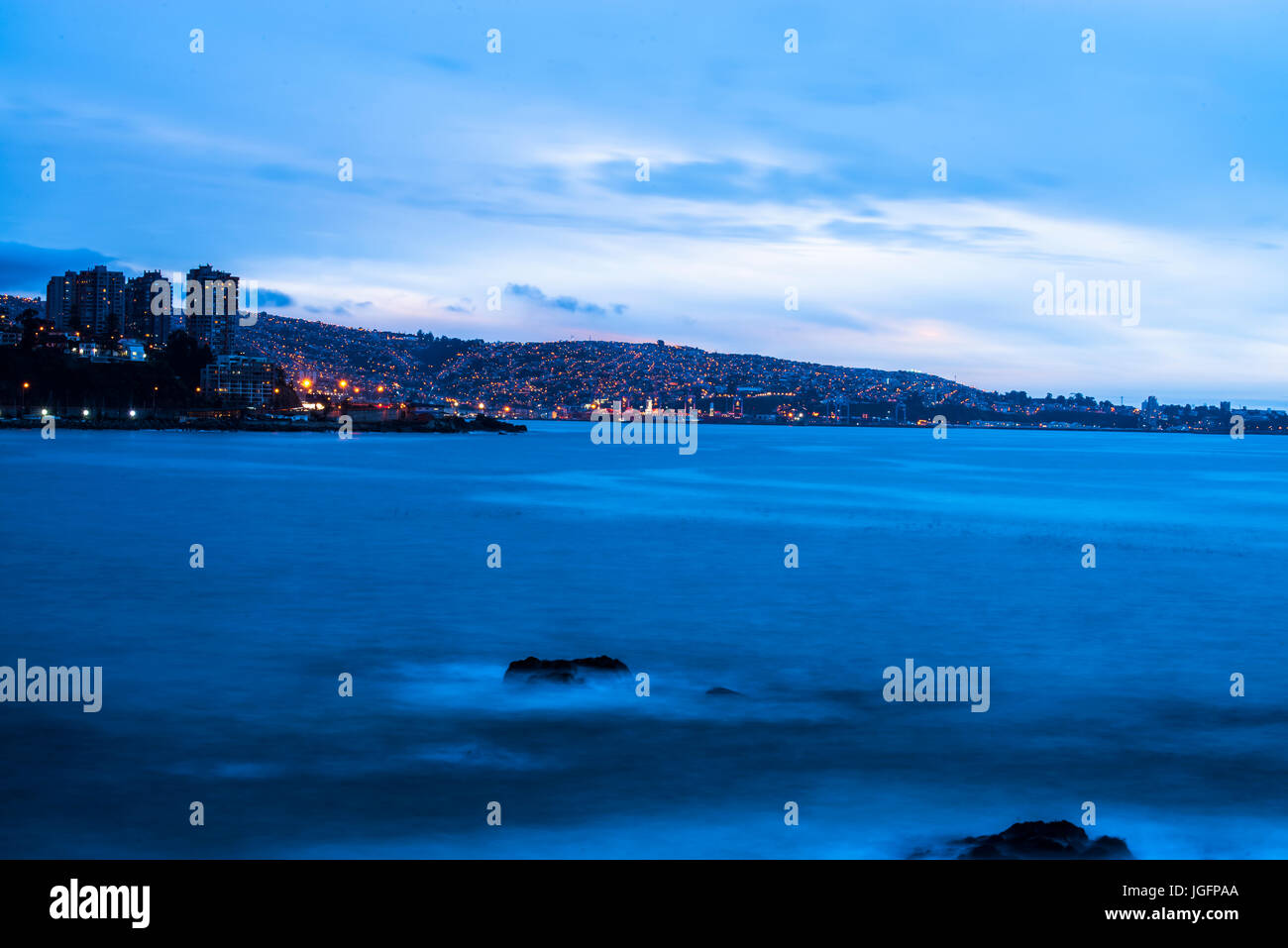 Skyline of Valparaiso Chile Stock Photo