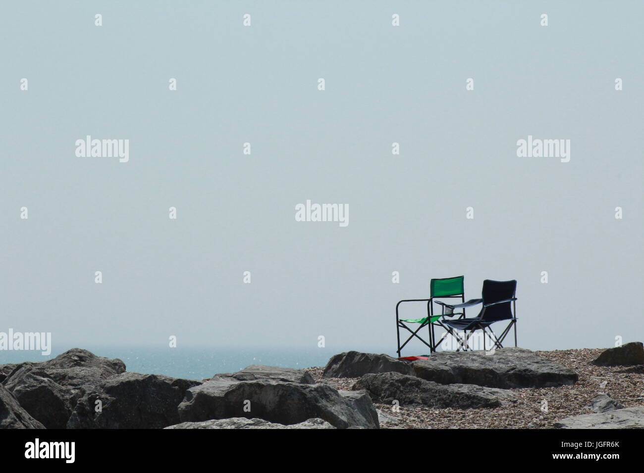 British deck chairs beach hi-res stock photography and images - Alamy
